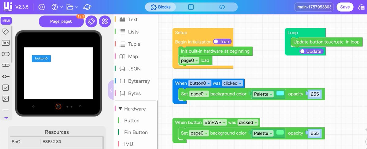 youtoy's tweet image. とりあえず版なので、 #UIFlow 2.0 で作ったコードはこれだけ

#M5Stack #UIFlow2