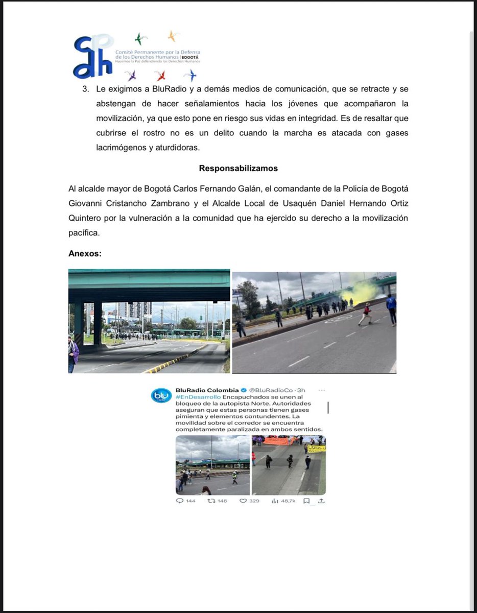 Comité Permanente Por La Defensa de los DD.HH. tweet media