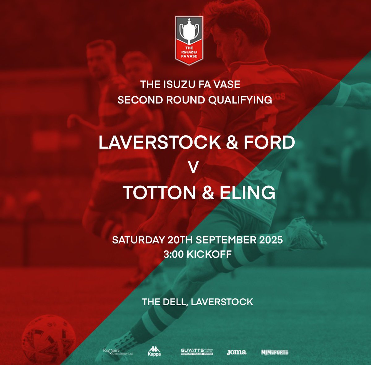 UPNEXT | ⚽️

We go again Saturday in <a href="/thefavase/">TheFavase</a> 
when we welcome <a href="/tottonelingfc/">Totton and Eling FC</a> to the Dell 💚🤍