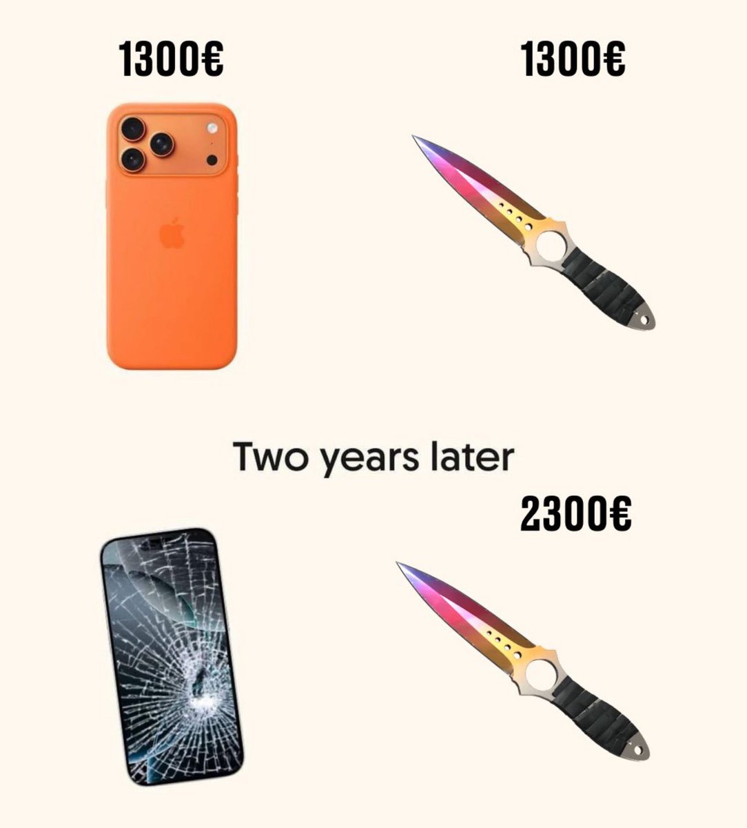 DaddyskinsCSGO's tweet image. CS2 Knife &amp;gt; new iPhone 17