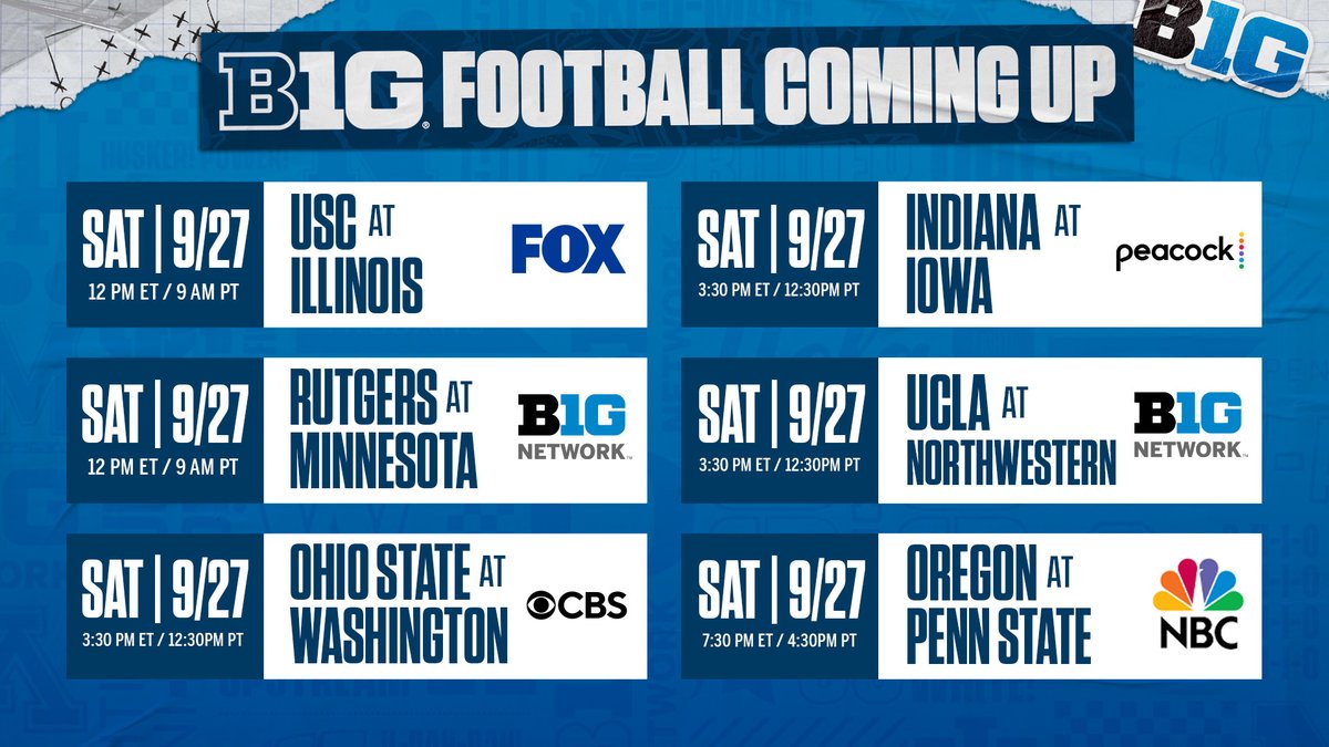 Official: Week 5⃣ kick times and network designations 👀