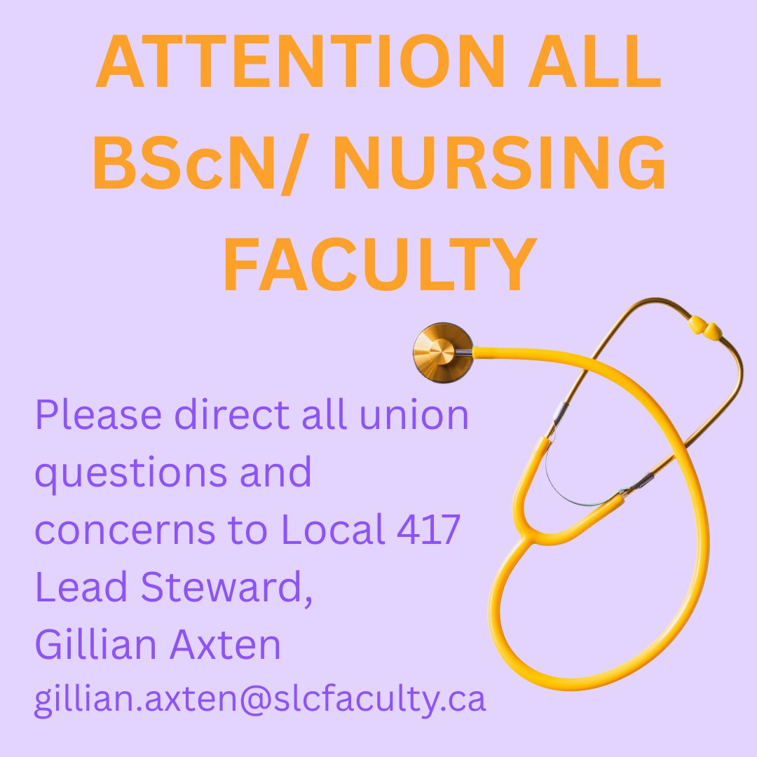 ATTENTION BScN/Nursing Faculty at SLC: