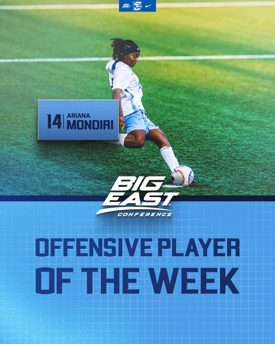 BIG EAST Offensive Player of the Week ➡️ Ariana Mondiri!! 👏👏

🔗gocreighton.com/news/2025/9/15…

#GoJays