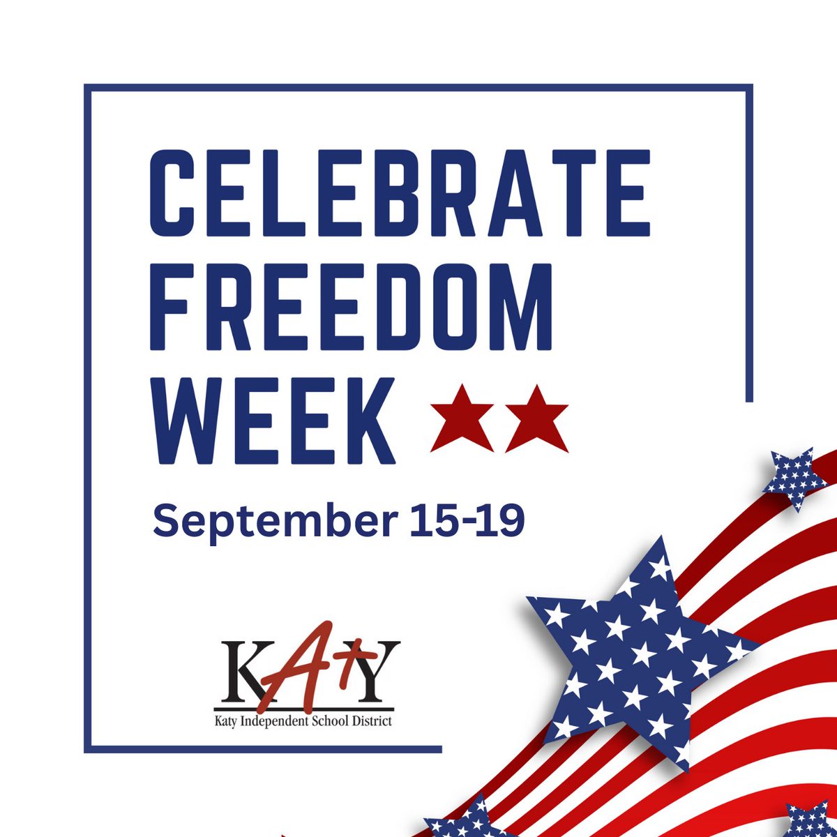 Celebrate Freedom Week is Here!

From September 15-19, Texas schools are observing Celebrate Freedom Week. This special week highlights the values and ideals on which our nation was founded and the sacrifices made for our freedom.

Learn more:
tea.texas.gov/academics/subj…