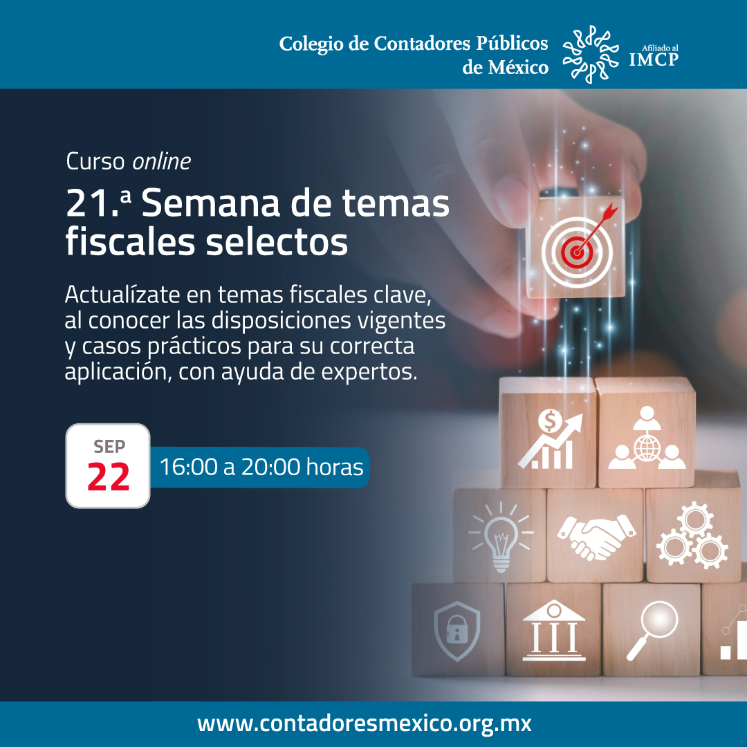colegiocpmexico's tweet image. Refuerza tu conocimiento en temas #fiscales de mayor relevancia para personas #físicas y #morales, mediante el análisis de disposiciones vigentes, formalidades y requisitos aplicables.🎯🤝⚙️

Inscríbete ahora: ow.ly/gh4z50WsNAn
#curso #online