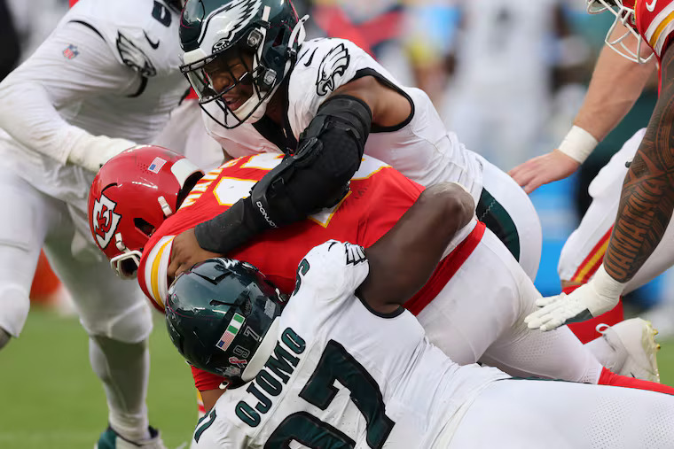 Moro Ojomo against the Chiefs: 

- 6 pressures (team lead)
- 22.2% pass-rush win rate
- 5 hurries
- 2 QB hits
- 1 sack

His six pressures were the 7th most among all defenders in Week 2. The breakout year is here.