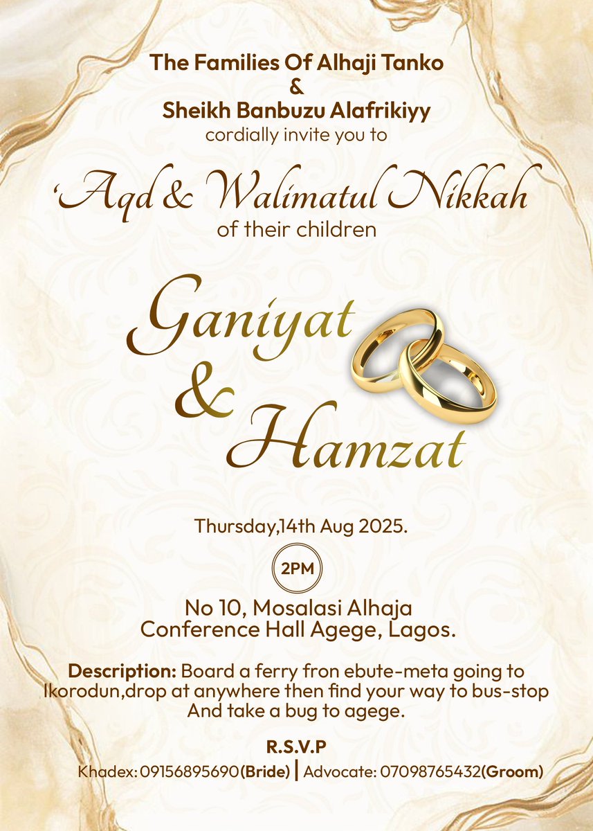 Akoredeyy's tweet image. 💍 “Love is in the details…”
Practiced designing a wedding invitation today — experimenting with fonts and clarity to make sure the message speaks 💌

#DesignJourney #CreativePractice #WeddingInvitation