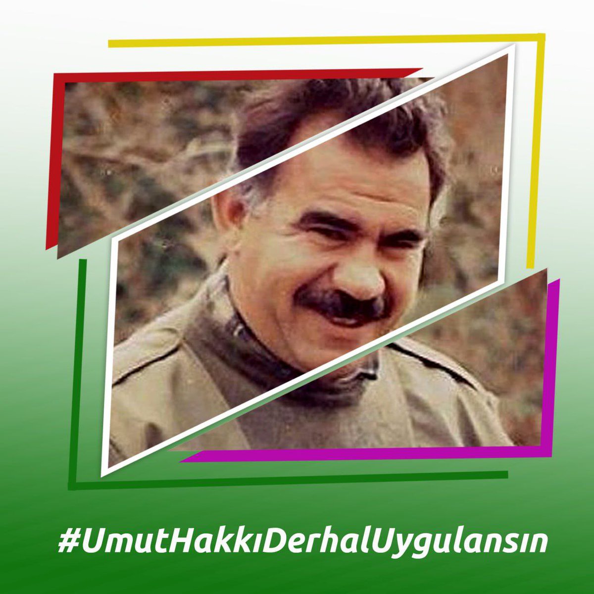 Toplumsal Barışın, Demokratik Toplumun ve toplumsal özgürlüğünden geçer. Toplumsal Barışın anahatarı Sayın Öcalandır. 
Bugüne kadar atılan adımlarla bunu çok net ortaya çıkmıştır . 
Geç olmadan, Derhal!!!
#UmutHakkıDerhalUygulansın