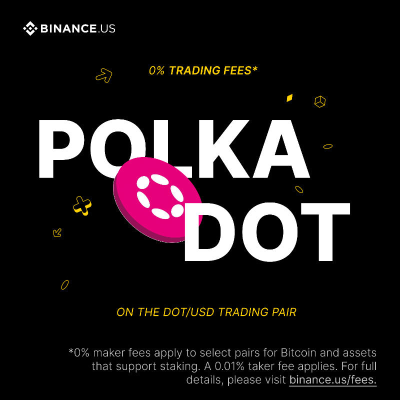 BinanceUS's tweet photo. Heard there was a party going on at @Polkadot! 🎉

Trade $DOT/USD with 0% trading fees* and instantly stake your assets, only on @binanceus