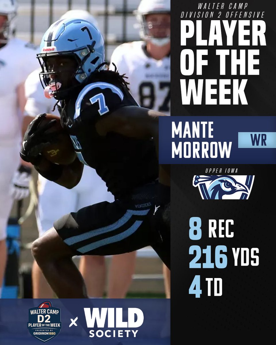 Division 1 Rejects (@d1_rejects) on Twitter photo #D2FB Offensive Players of the Week 🔥
<a href="/UVAWiseCavsFB/">UVA Wise Football</a> RB Daniel Wise set a new D2 program single-game yards record 🥇
Half the time <a href="/Upper_Iowa_FB/">Upper Iowa Football</a> WR <a href="/diamante_morrow/">Mante Morrow</a> got the rock it was for 6️⃣🤣 #D2FB Offensive Players of the Week 🔥
<a href="/UVAWiseCavsFB/">UVA Wise Football</a> RB Daniel Wise set a new D2 program single-game yards record 🥇
Half the time <a href="/Upper_Iowa_FB/">Upper Iowa Football</a> WR <a href="/diamante_morrow/">Mante Morrow</a> got the rock it was for 6️⃣🤣