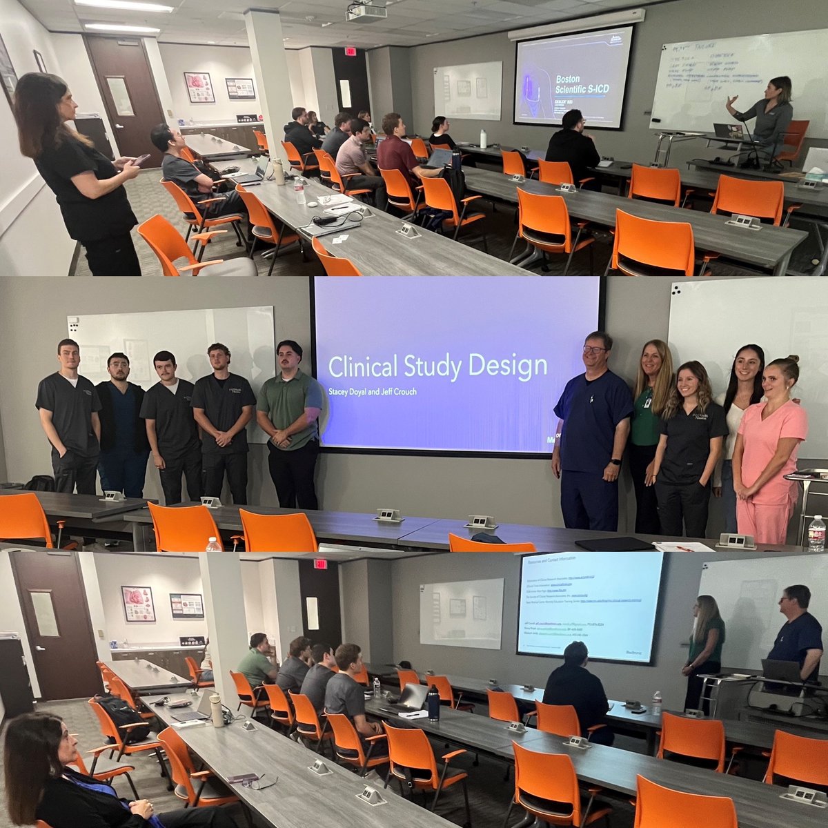 EpProgram's tweet image. Great presentations on the Boston Scientific S-ICD by Addison Spradlin and Clinical Study Design by Jeff Crouch and Stacey Doyal of Medtronic. Thank you all very much for educating our students.
#electrophysiology #cardiology #biology #exercisephysiology #kinesiology…