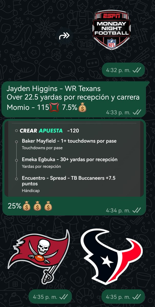 PicksLombardi's tweet photo. Picks para el primer MNF! Es en el que vamos fuerte. https://t.co/akYYL69IE6