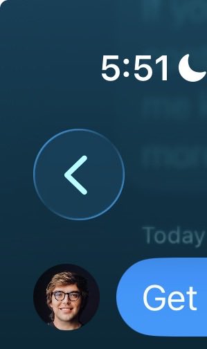 jsngr's tweet image. a favorite liquid glass detail is if you apply a color gradient background to your view, navigation buttons take on their glow
here we do it in @cobotco