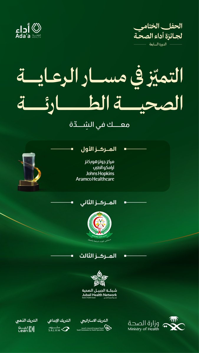 الشِدّة أنتم رجالها، وبتأثيركم
أستحققتم #جائزة_أداء_الصحة..