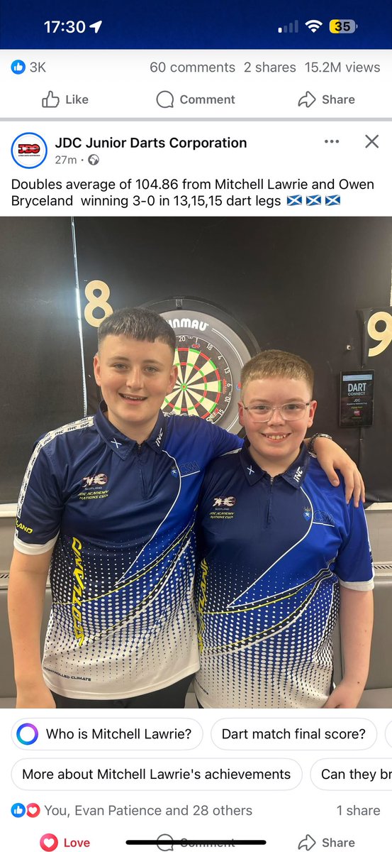 Nations cup 2025 and <a href="/Owenbryceland21/">Owenbryceland2014</a> first international call up. Won the doubles, semi final in the singles and lost the final of the team event. Great going team Scotland 🏴󠁧󠁢󠁳󠁣󠁴󠁿🏴󠁧󠁢󠁳󠁣󠁴󠁿<a href="/lorraine180/">lorraine winstanley</a> <a href="/TargetDarts/">Target Darts</a> <a href="/OLHSCumbernauld/">OLHS Cumbernauld</a>