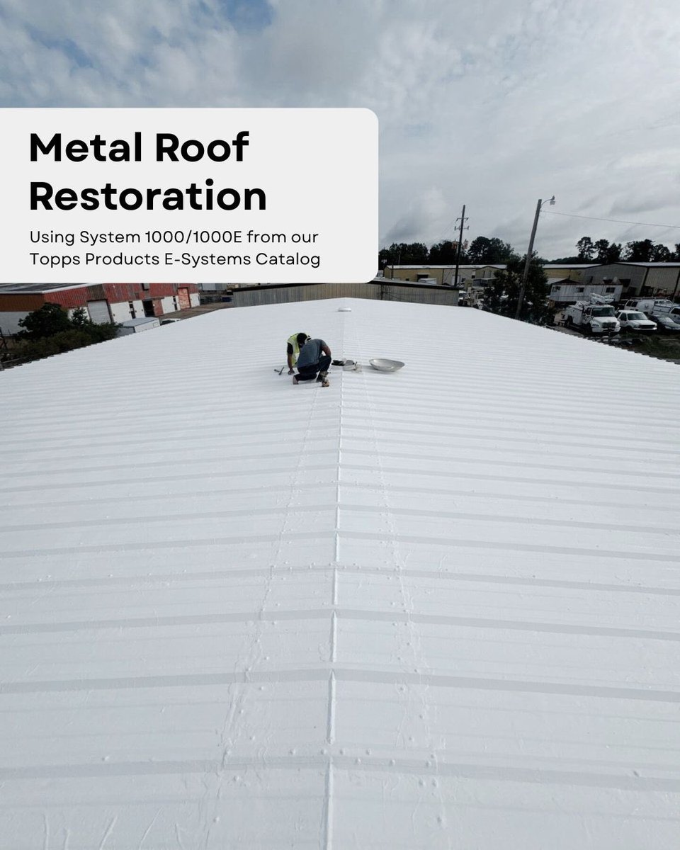 ToppsProducts's tweet image. Every #roof is unique. Our System 1000/1000E restores &amp;amp; protects #metalroofs without costly replacement—proven, sustainable &amp;amp; trusted to extend roof life for years. 

Explore our full range of E-Systems here: flipsnack.com/995CDB77C6F/to… ⚒️ 

#toppsproducts #roofing #crrc #roofers