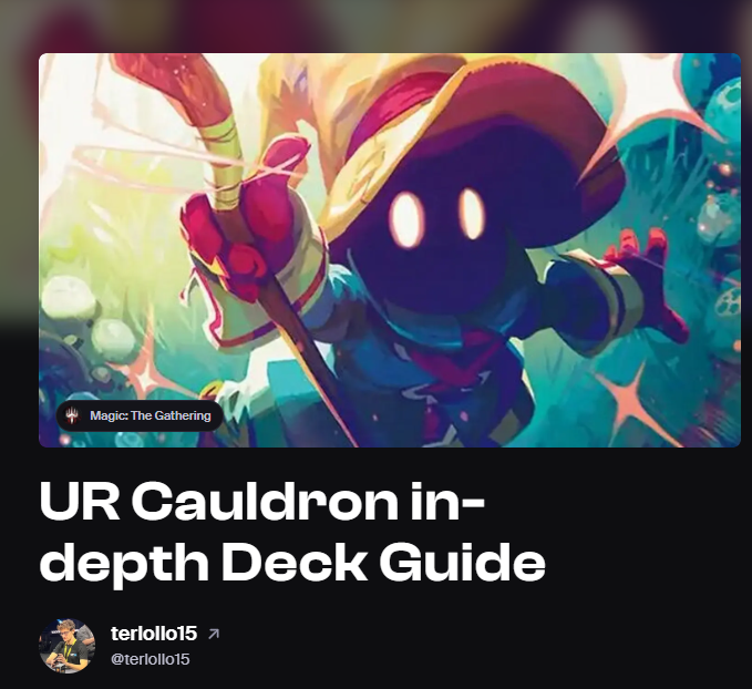 Added an update to my UR Cauldron in-depth deck guide on Metafy! This is the last update I'll do till right before Spotlight Liverpool, time to fully focus on the Pro Tour now!
mfy.gg/guides/view/ur…
