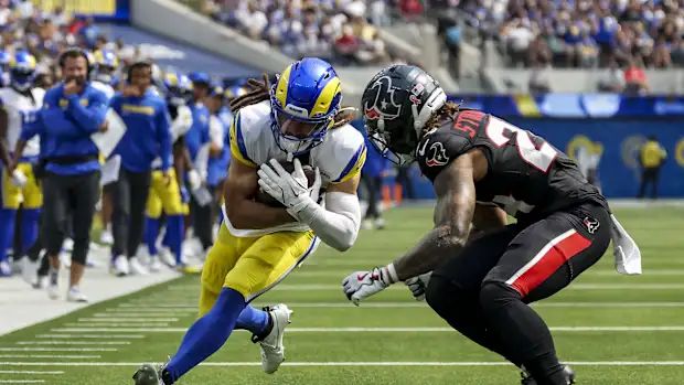 AlfColmenar's tweet photo. SECONDARY / TURNOVER POTENTIAL - TEXANS SIDE
🛡️ HOU: Derek Stingley (see PD numbers), Kamari Lassiter led Week 1 with 9 tackles. C.J. Gardner-Johnson has an INT in 3 of his past 4 vs TB (incl. playoffs) — always a factor. #TurnoverWatch https://t.co/VP1tO3VzPC