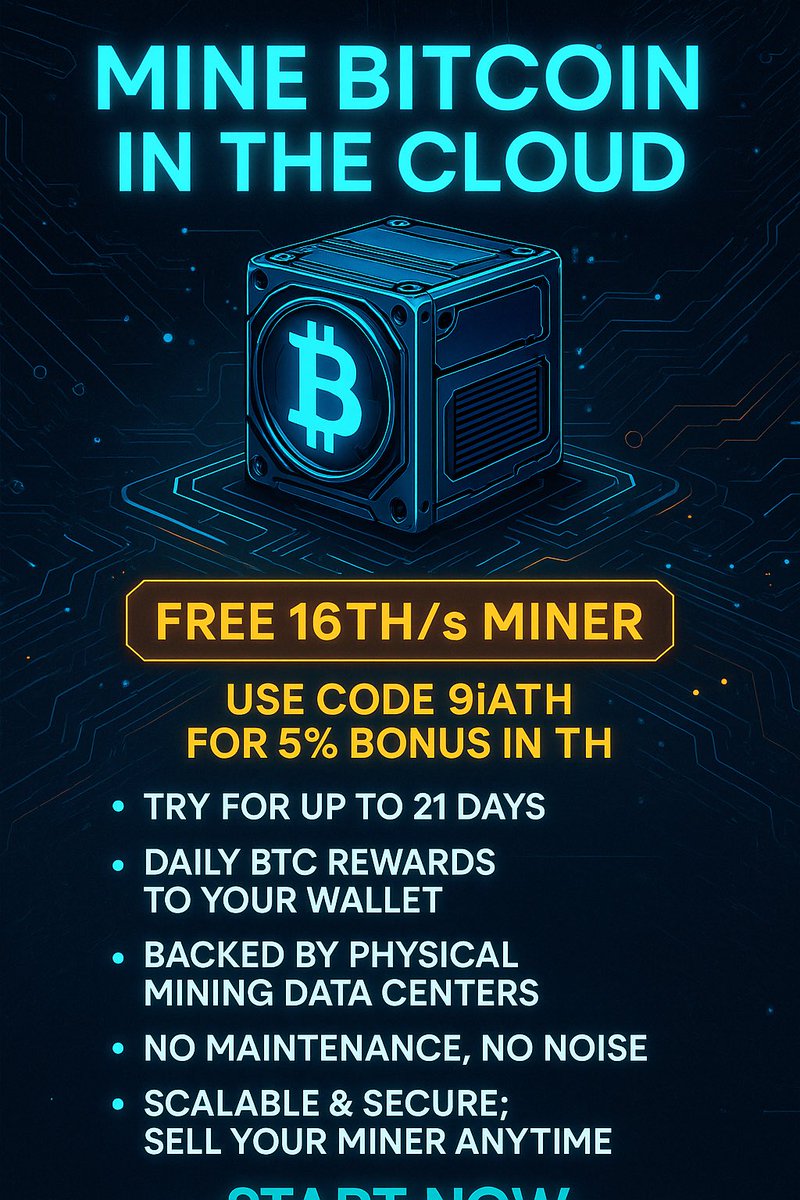 Souds90's tweet image. 👉 Begin today:
gomining.com/?ref=9iATH

#9iATHBonus #GoMiningOfficial #BitcoinCloudMining #FreeBTCMiner #PassiveCryptoIncome #SmartHashpower #CryptoWithoutHardware #DailyBitcoinRewards #MineFromPhone #FutureOfMining2025