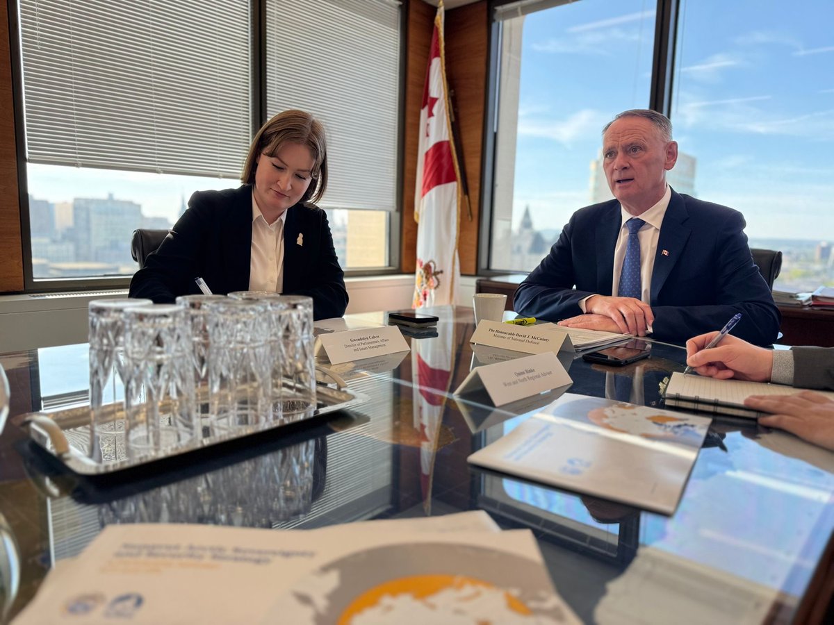 Met with Minister of National Defence <a href="/DavidMcGuinty/">David McGuinty</a> to advance Nunavut’s nation-building projects: the Qikiqtarjuaq Deep Sea Port, Iqaluit Hydro, and the Inuit-led Arctic Security Corridor/Grays Bay Port and Road.