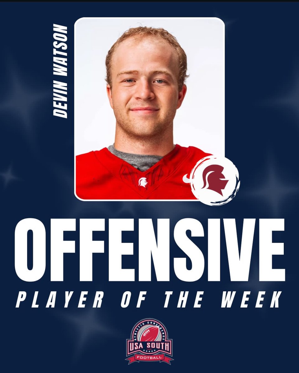 Congrats QB1 - <a href="/usa_south/">USA South Athletic Conference</a> Offensive Player of the Week!

KnightsUP ⚔️