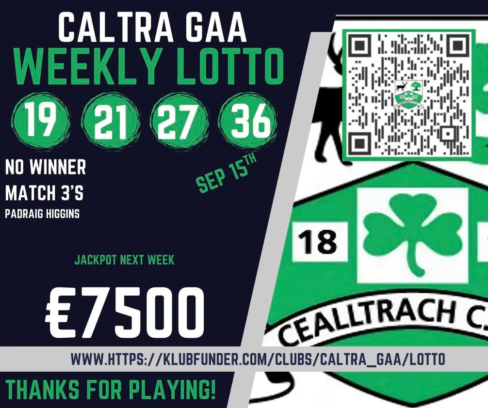 This week's draw results. Thank you for the continued support of our club! Get tickets for next week here:
klubfunder.com/clubs/caltra_g…