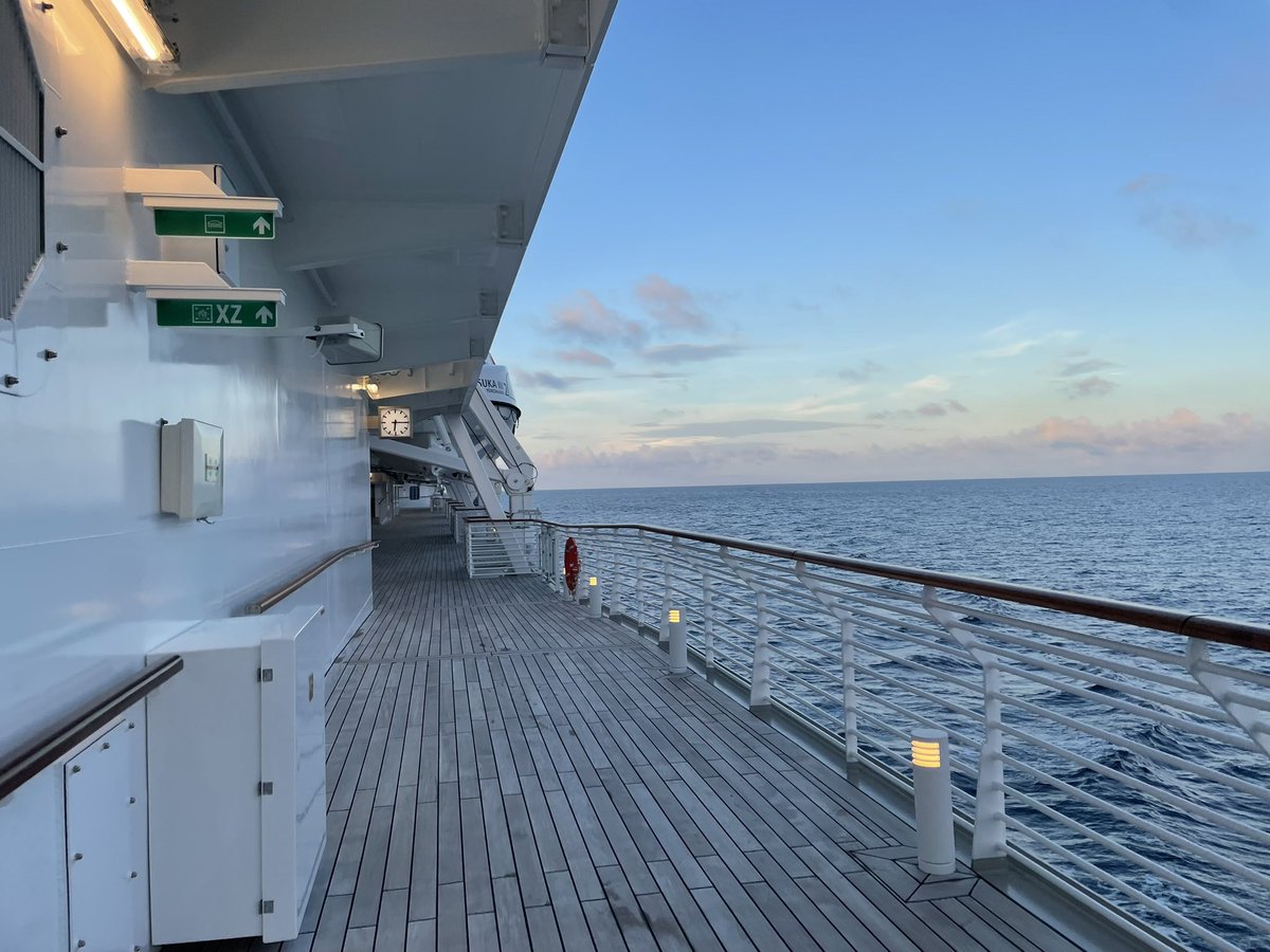 HowfastU's tweet image. おはよう！
朝早く起きてランニングして、サウナで整いました🤣
クルーズ船乗っても我ながら意識高い行動出来てるよ！
目指せ下船時まで体重キープ！