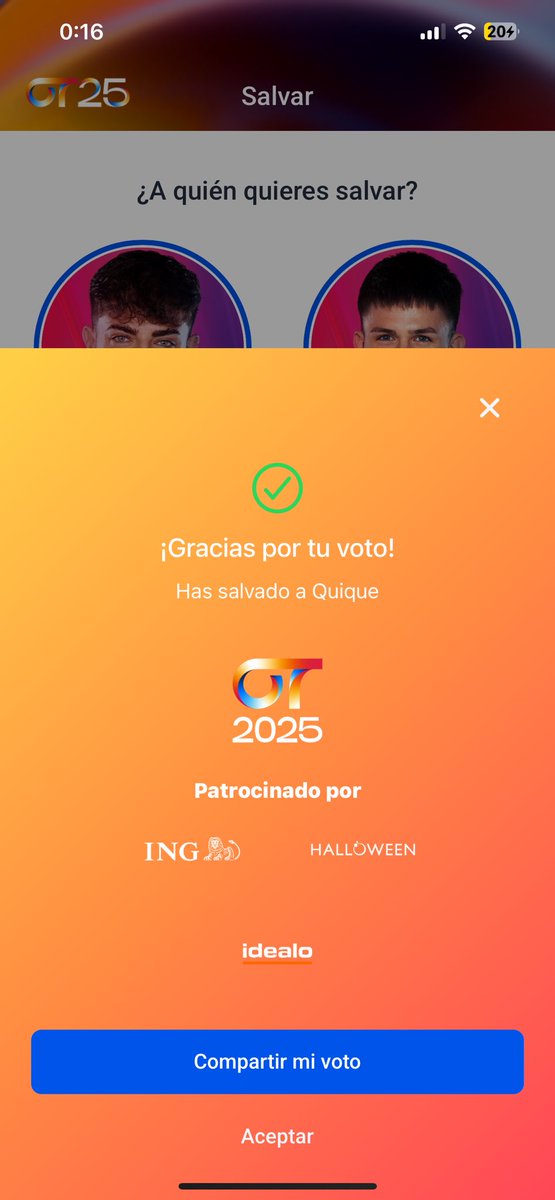 tol mundo votando #OTGala0