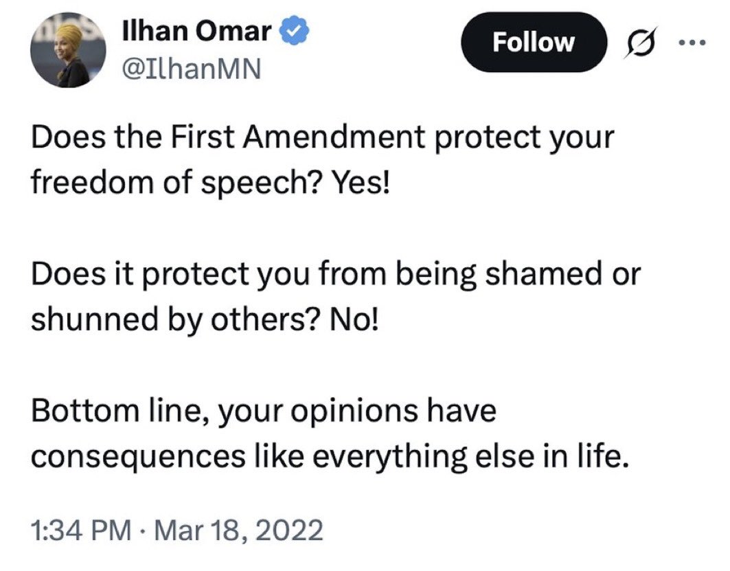 <a href="/IlhanMN/">Ilhan Omar</a> All of their employers will be notified, congresswoman.