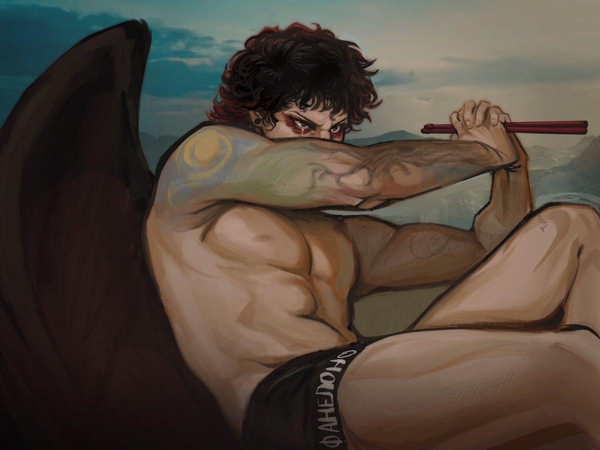 aabbyghoul's tweet image. I drew this back when the contract dropped👤..
Then I saw people online sharing the same idea so I thought I’ll share my version too

Corpsebearer as the falling angel (?)

#cliqueart #twentyonepilots #breach