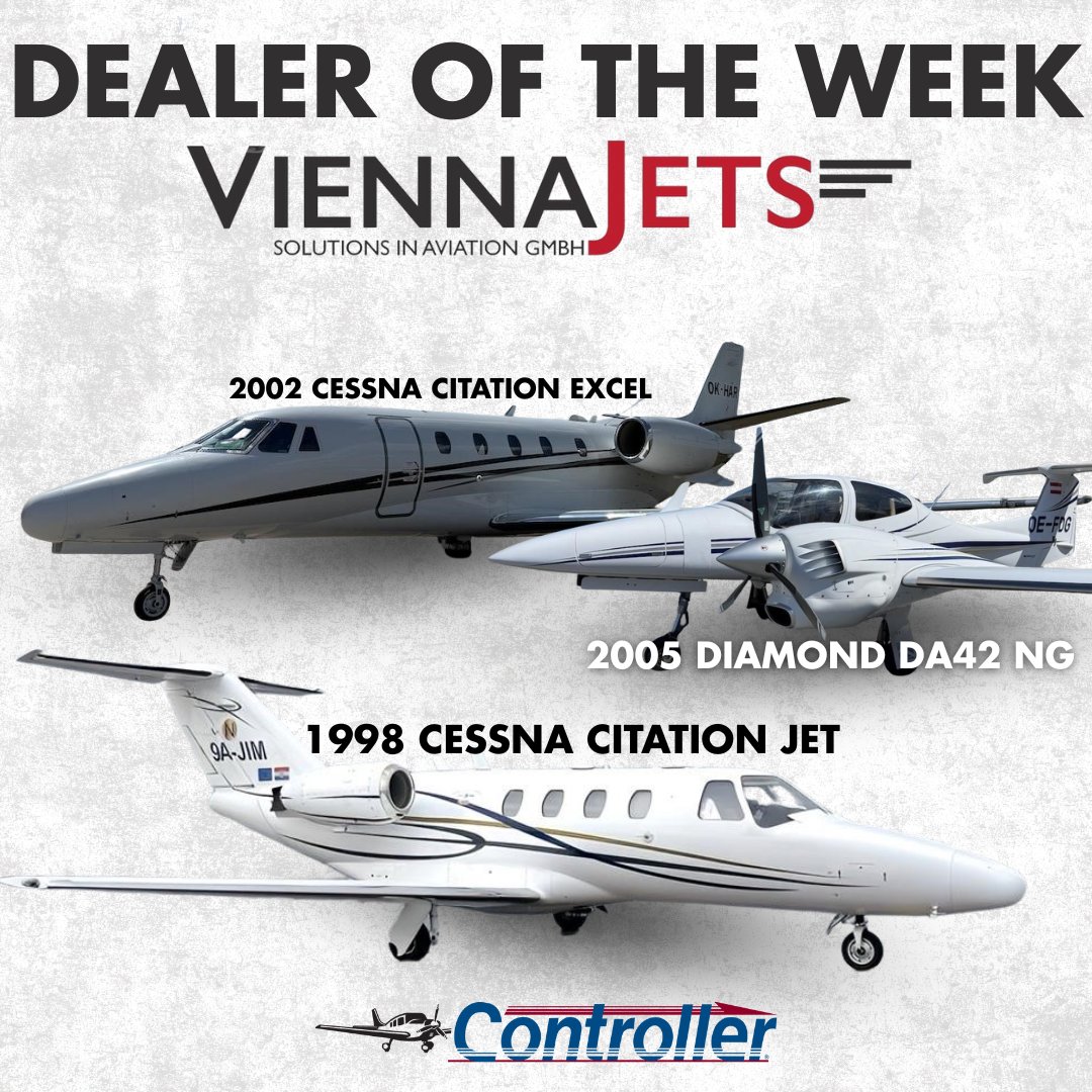 Controller's tweet image. #DOTW - Vienna Jets

Vienna Jets has some beautiful aircraft for sale, a variety of years and models! They are dedicated to ensuring you get the right plane, for the right needs, at the right cost!

Check out their inventory here:
🔗 ow.ly/iNc750WX04h

#Controller