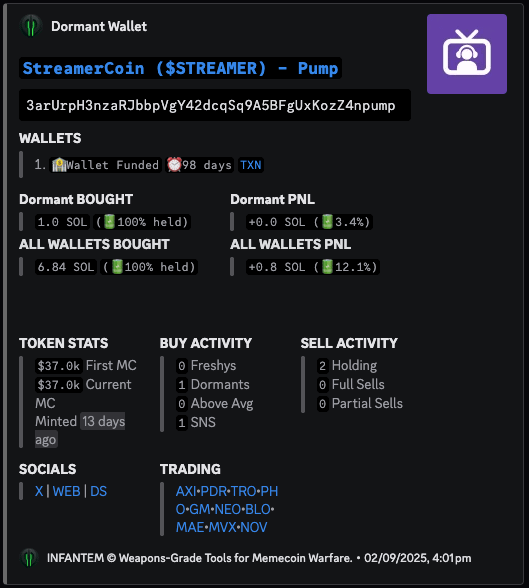 infantem_io's tweet photo. #FeedThePeople $92k -> $12.5M
$ham $54K -> $5M
$TRADER $142k -> $4M
#STREAMER $37k -> $38M https://t.co/AXsg8D7XXf