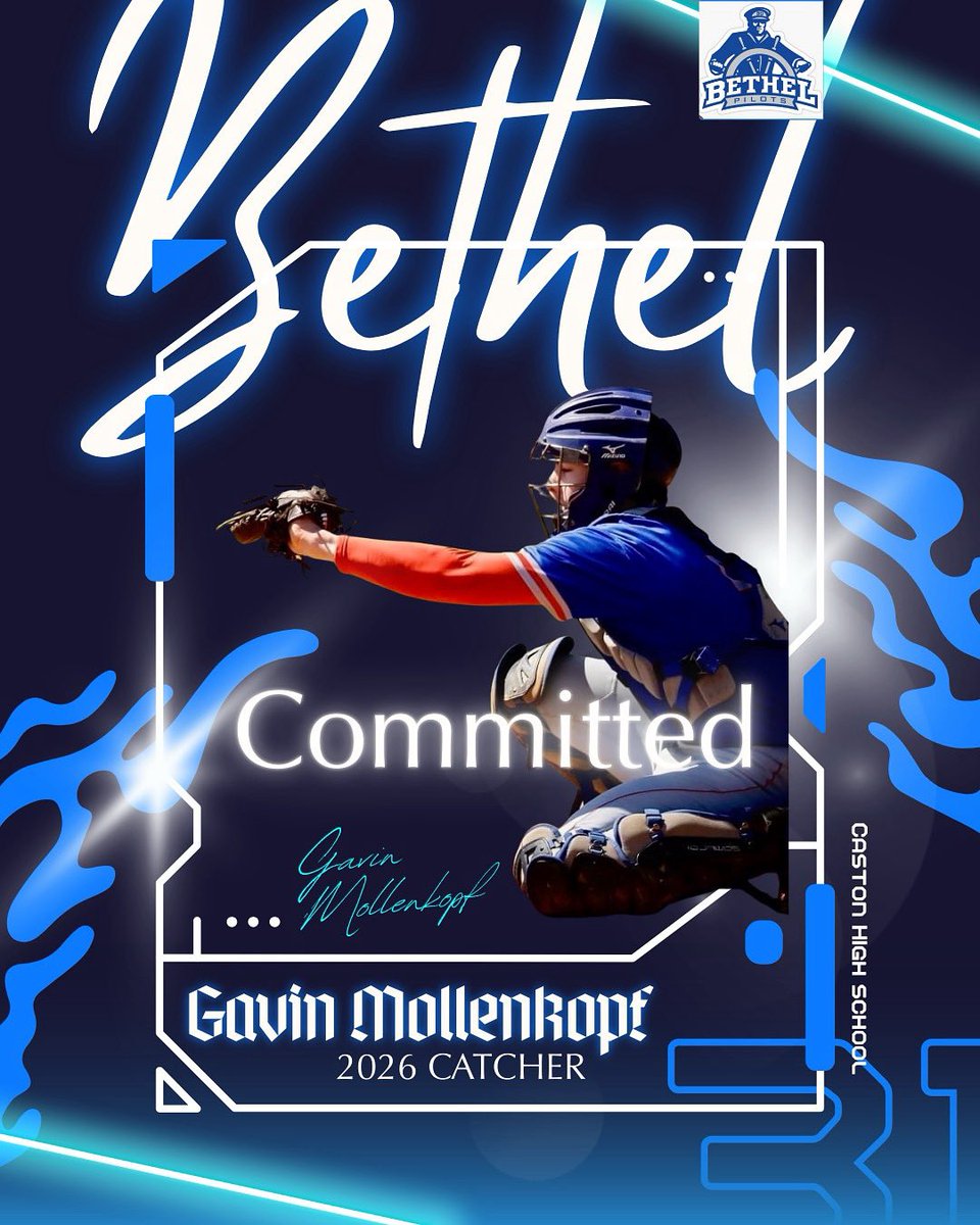 Excited about the opportunity to attend BU and Bethel baseball! First I would like to thank my lord and savior Jesus Christ. Also I would like to thank all my teammates and coaches who pushed me Go Pilots!⚾️💙
<a href="/BaseballCaston/">Caston Baseball</a>
<a href="/castoncomets1/">Caston Athletics</a>
<a href="/CassCoCaptains/">CC Captains Baseball</a>
<a href="/BUPilotsBB/">Bethel Pilots Baseball</a>