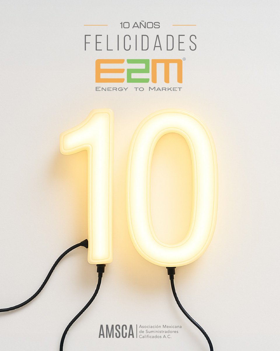 🎉 En AMSCA felicitamos a nuestro asociado E2M Technologies por sus 10 años impulsando la transición energética en México. ⚡

¡Que vengan muchos más!

#E2M10Años #EnergyToMarket #CleanEnergy #Innovación #AMSCA