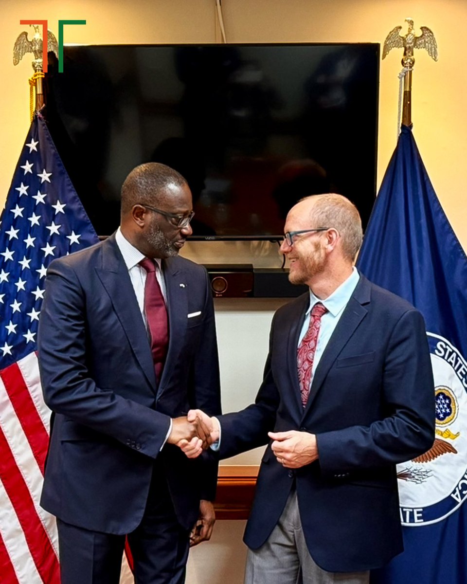 Échanges constructifs à Washington 🇺🇸 ce 15 sept. 2025 : le président Tidjane Thiam a rencontré William B. Stevens (Dept. of State). Discussions sur démocratie &amp; stabilité en #CIV.