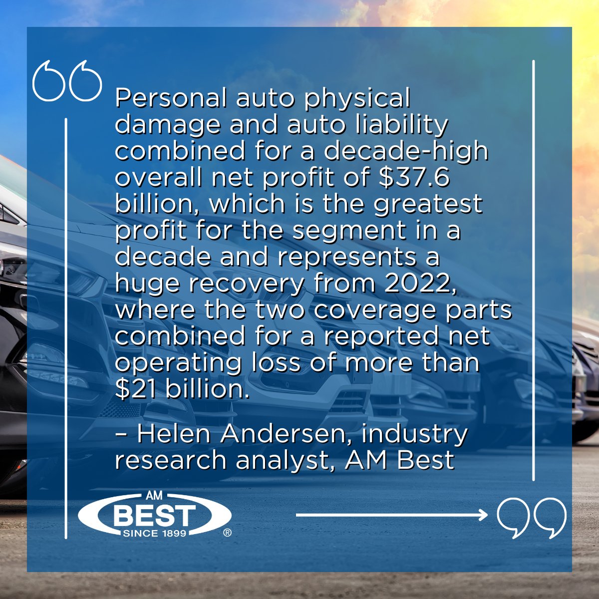 AMBestCo's tweet image. Learn more: bit.ly/3Ipc39c

#Personalauto #insurers saw the segment’s first-half 2025 direct loss ratio fall again from the same two previous six-month periods, significant rebound experienced in 2024 may carry over.

#insurance #autoinsurance #AMBestMarketSegmentReport