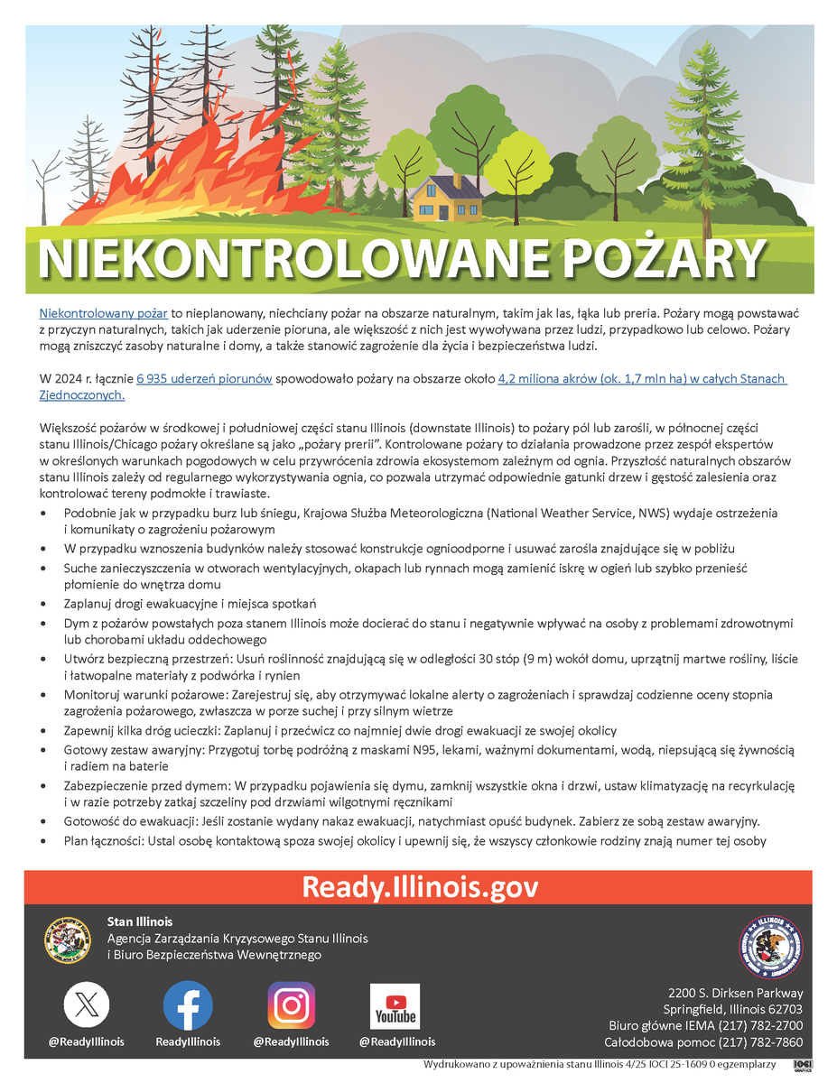 ReadyIllinois's tweet photo. This dry heat has left most of #Illinois parched. That means an increased risk for #wildfires/#prairiefires/#brushfires. Whatever you call them, prevent them by following these tips:
#ILWx #firesafety https://t.co/l88xPJT3RI
