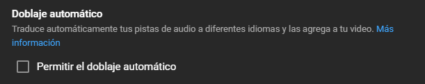 Gracias por recordármelo!

Acabo de quitar el doblaje automático de mis videos para no tener la IA narrando en otros idiomas. Si siguen con el problema por favor avísenme para revisarlo de mi lado