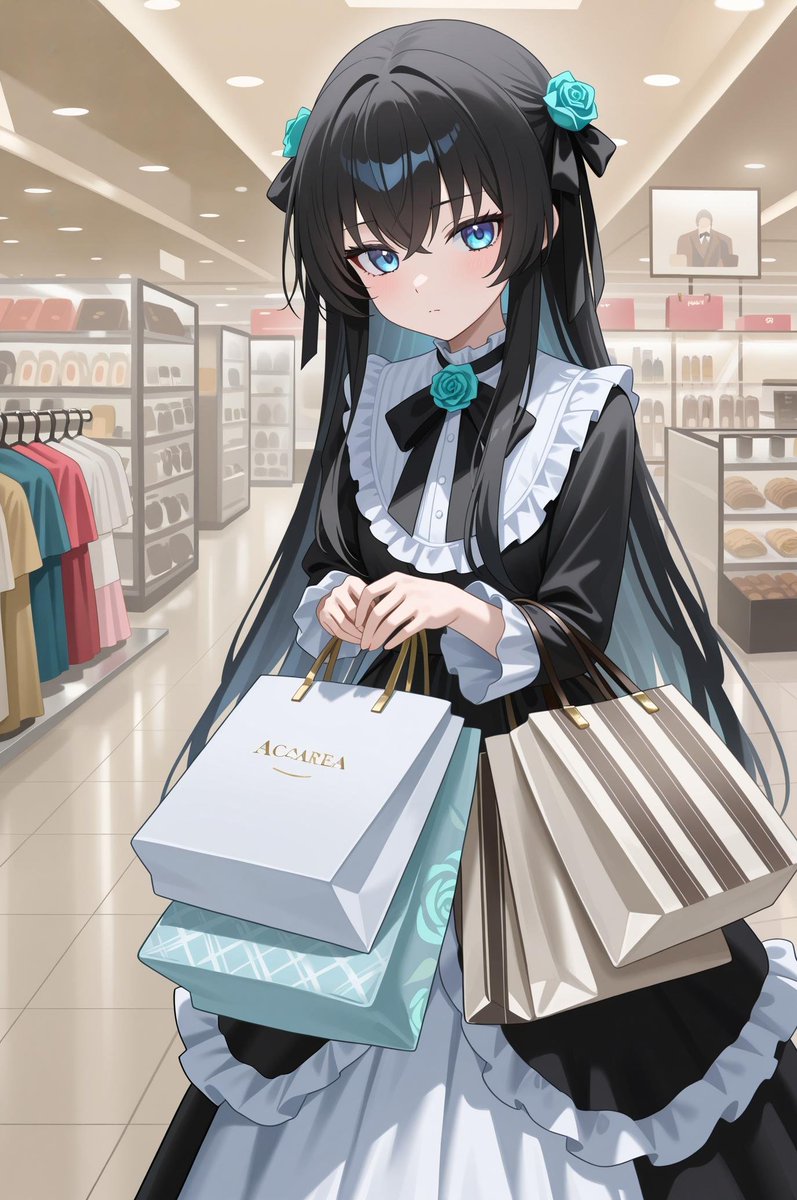 GoadSparks's tweet photo. 日文：
「Arcaea」での激しい戦いの後、対立も普通の女の子と同じようにデパートへお買い物に行くのです。(ﾉ◕ヮ◕)ﾉ✧
完整作品與高畫質圖在我的 Pixiv： https://t.co/wKQ59D1Mm5
#Arcaea
#對立 #Tairitsu #対立
#AI繪圖 #AlArt
#AIイラスト
#二次元 https://t.co/9YKHL6BeU0