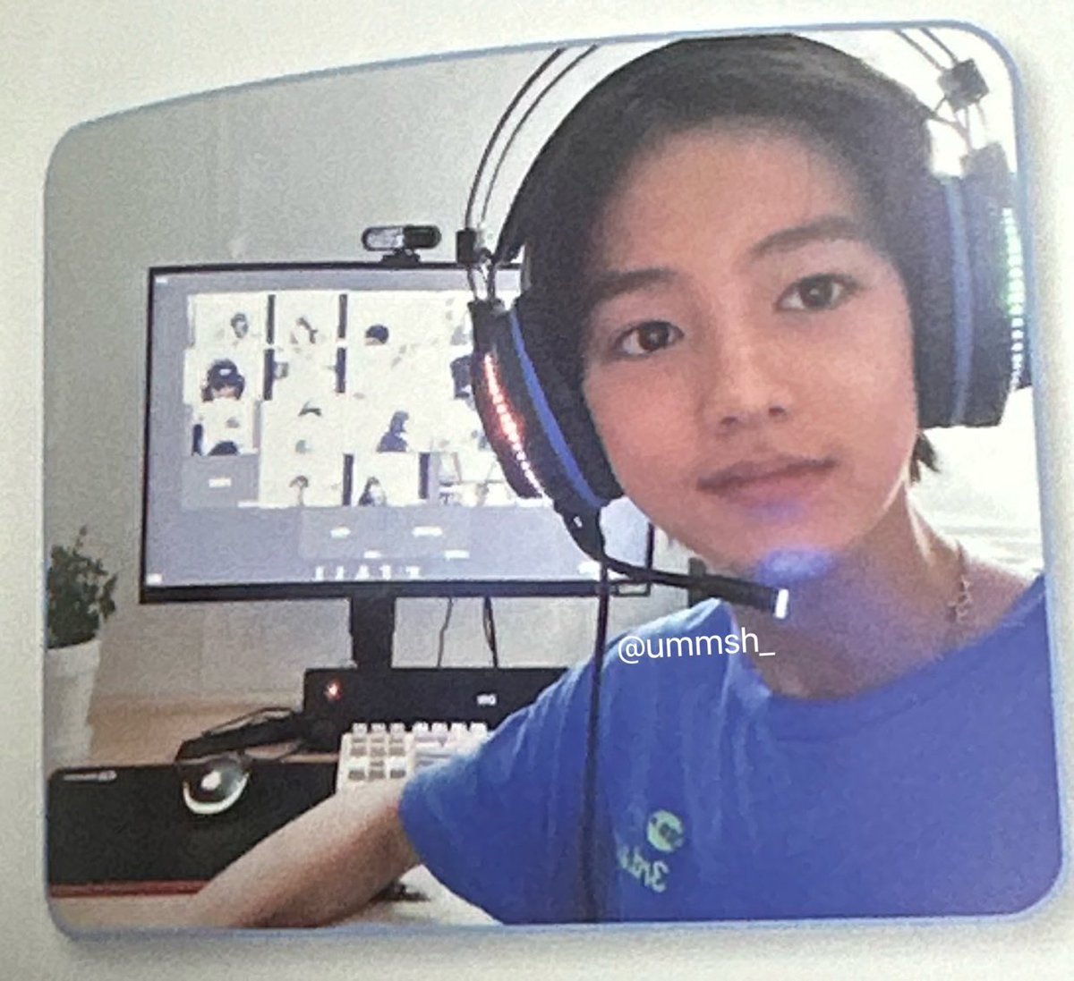 whole class had cameras on for lesson and he decided to take a selfie with his computer