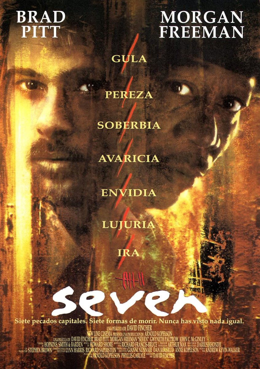 ElPare89's tweet image. ¿Estáis de acuerdo con estas 3 afirmaciones sobre #Se7en de #DavidFincher?

• Entra en un top 3 de los mejores trabajos del director

• Fue injusto que solo tuviera 1 nominación en los Óscar

• Lo mejor de la película son las interpretaciones de Freeman, Pitt y Spacey