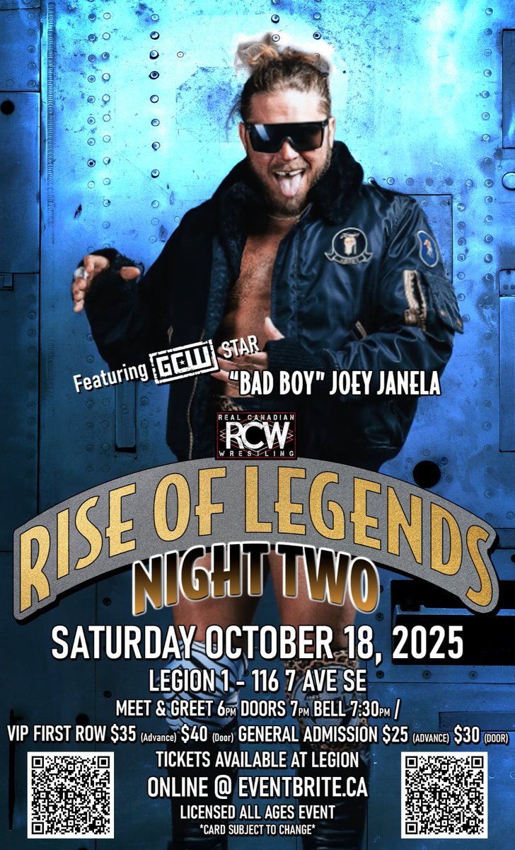 rcw_wrestle's tweet photo. 🚨@janelababy is coming @rcw_wrestle for Rise of Legends weekend on October 17th in #yeg  and 18th in #yyc 
🎟️https://t.co/fvvEimVgNI
🍺LICENSED ALL AGES EVENTS. https://t.co/fHC9iKxTwB