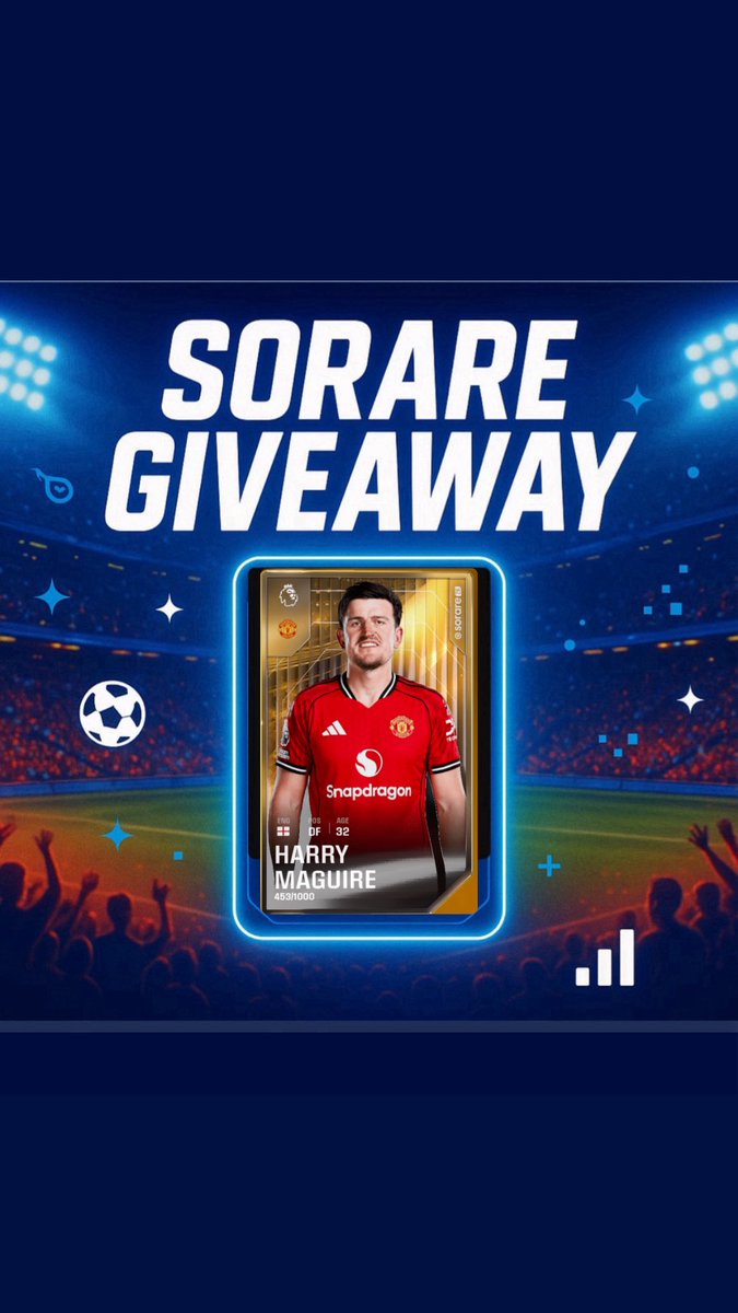 LucaRagnar90 (@lucaragnar90) on Twitter photo 🚨SORARE GIVEAWAY HARRY MAGUIRE🚨
Win a Limited Harry Maguire card! 🔥⚽
To enter:
1️⃣ Like & Retweet this post
2️⃣ Follow <a href="/LucaRagnar90/">LucaRagnar90</a> and <a href="/Trendemen/">Tren ~ Sorare trader!</a>
3️⃣ Comment with your Sorare username
X2 x2 x2 x2
💡 ⚠️⚠️⚠️You can DOUBLE your chances by following the 🚨SORARE GIVEAWAY HARRY MAGUIRE🚨
Win a Limited Harry Maguire card! 🔥⚽
To enter:
1️⃣ Like & Retweet this post
2️⃣ Follow <a href="/LucaRagnar90/">LucaRagnar90</a> and <a href="/Trendemen/">Tren ~ Sorare trader!</a>
3️⃣ Comment with your Sorare username
X2 x2 x2 x2
💡 ⚠️⚠️⚠️You can DOUBLE your chances by following the