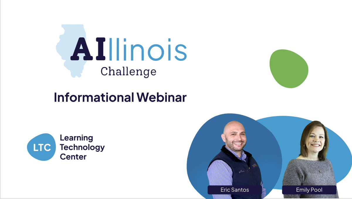 Eric Santos (@santosedtech) on Twitter photo I’m co-hosting a webinar Thur Sept 18 at 3:30pm to provide more details and answer questions about the Illinois AI Challenge. <a href="/ltcillinois/">Learning Technology Center (LTC)</a>
>>The Challenge: ltc.site/ilai26
>>Register for the Webinar: ltc.site/ilaireg26 I’m co-hosting a webinar Thur Sept 18 at 3:30pm to provide more details and answer questions about the Illinois AI Challenge. <a href="/ltcillinois/">Learning Technology Center (LTC)</a>
>>The Challenge: ltc.site/ilai26
>>Register for the Webinar: ltc.site/ilaireg26