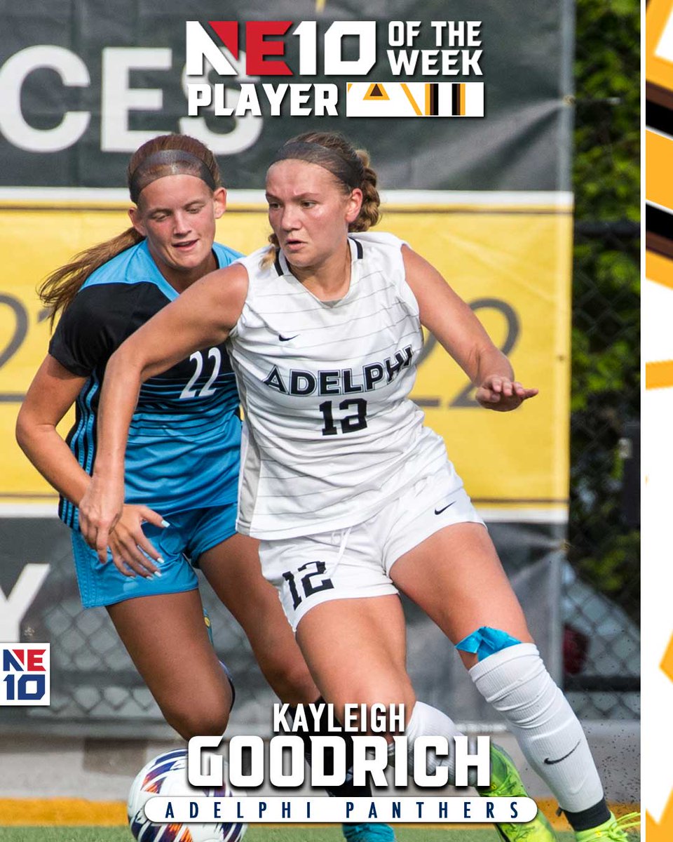 TheNortheast10's tweet image. 𝐖𝐎𝐌𝐄𝐍'𝐒 𝐒𝐎𝐂𝐂𝐄𝐑 𝐑𝐄𝐏𝐎𝐑𝐓 - 𝐖𝐄𝐄𝐊 𝟐 ⚽️

Dominant week for @AUPanthers Kayleigh Goodrich, the 2024 NE10 Player of the Year. 

🔗: shorturl.at/rbHt5 

#NE10EMBRACE | #NCAAD2 | #D2WSOC