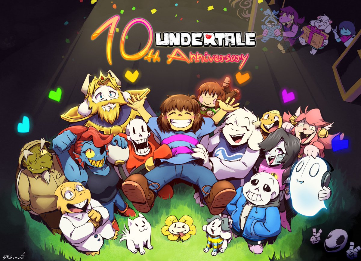 Undertale isn’t just a game, it’s a legacy. 10 years later, we still hold its characters close and even built a whole multiverse around them. Thank you Toby Fox, and thank you to this community for keeping the magic alive. 
❤️💙💜💛💚🧡🩵