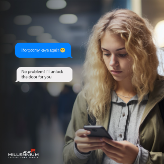 mgiaccess's tweet photo. Tired of those "I forgot my keys" texts from your teens? We've got the perfect solution! With Millennium UMC (Ultra Mobile Connect), you can unlock the door for them remotely, no matter where you are. 
Discover how mobile access is changing the game: https://t.co/EQbCbvxYsQ https://t.co/eoC3TBFln7