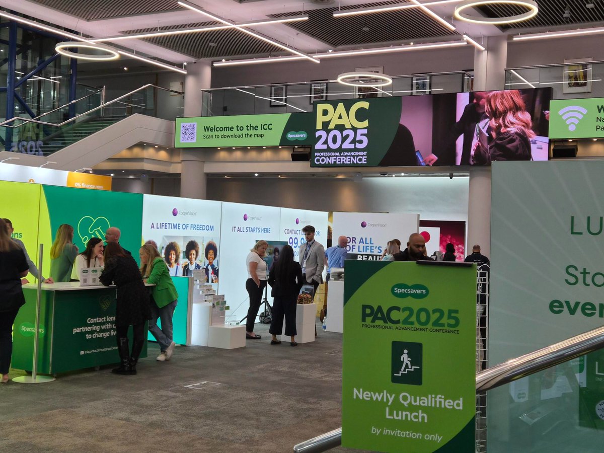 CollegeOptomUK's tweet photo. 👋 Thanks to everyone we met at the @Specsavers #PAC2025 in event #Birmingham!

We had fantastic conversations about #ClinicalLearningInPractice (CLiP), trainee wellbeing, supervision, CPD and career progression. 

Great to see so much enthusiasm for the future of optometry! https://t.co/L2OON21r1I