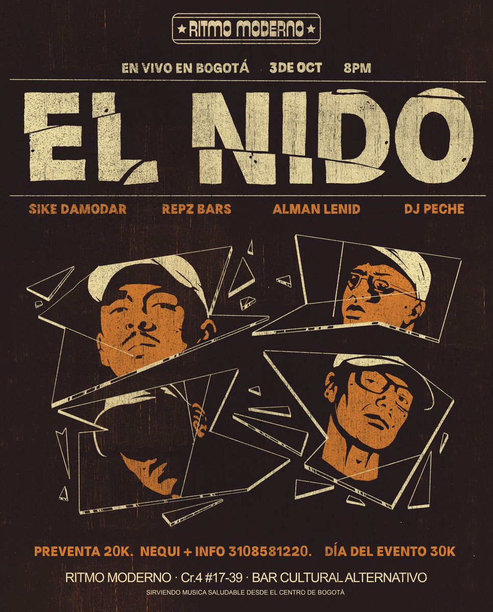 El Nido en Bogotá el 3 de octubre!! Nos pillamos allá con toda la bandolaaaaa...