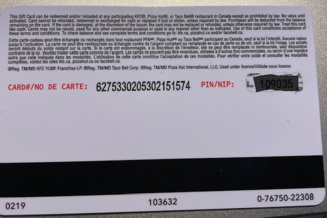 Rusty415's tweet image. Wow, trying to use a @kfc gift card that I won from a @pepsi contest a couple years back only to find out that the gift card is a counterfeit gift card. Customer service can’t help me and I can’t fill out online to get a replacement card.